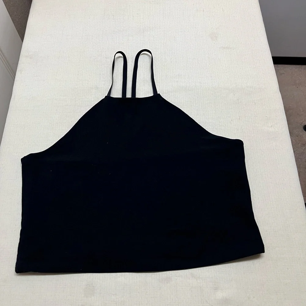 Abercrombie & Fitch XL black soft A&F collection cropped high neck tank